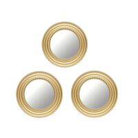 Set 3 Espejos Redondos Vgo EP12501 Dorado 25 cm
