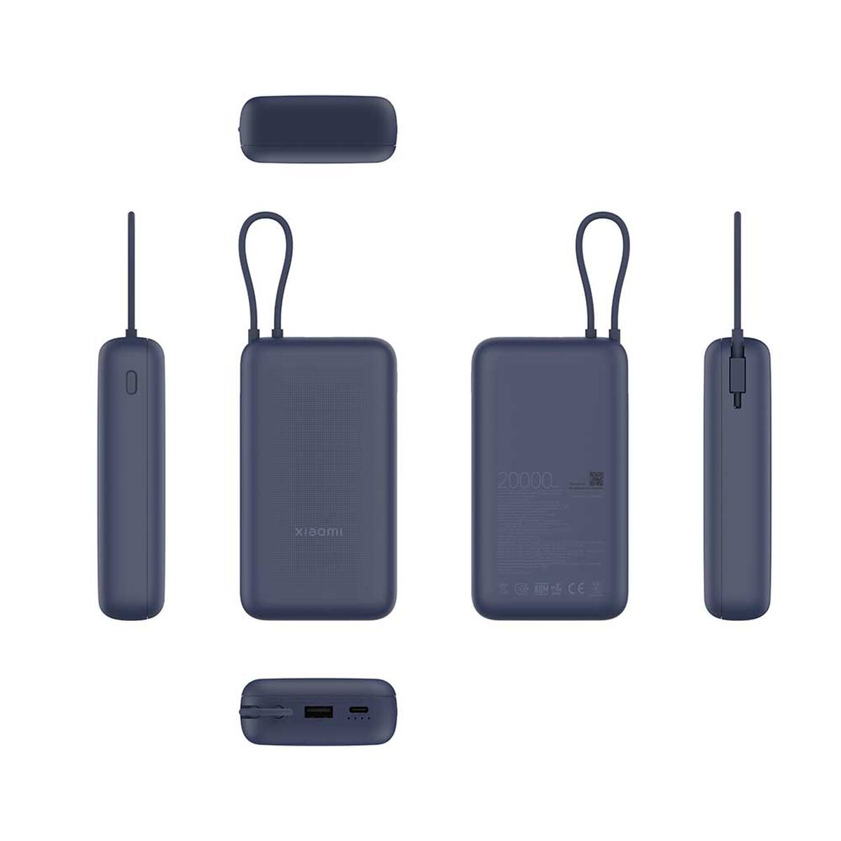 Batería Externa Portátil Xiaomi 20000mAh Blue GL Integrated Cable