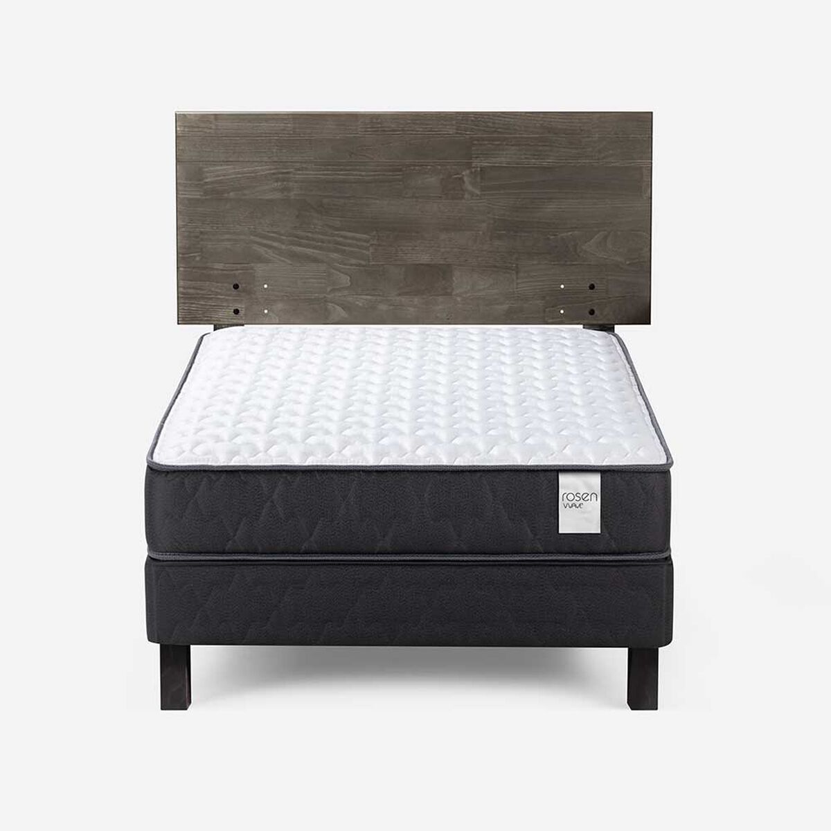 Cama Europea Rosen 1 Plaza Wave + Respaldo Tabor Grafito