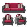 Juego de Living Innovamuebles Azucena Sofá 3 Cuerpos + Dos Sillones 1 Cuerpo Burdeo 