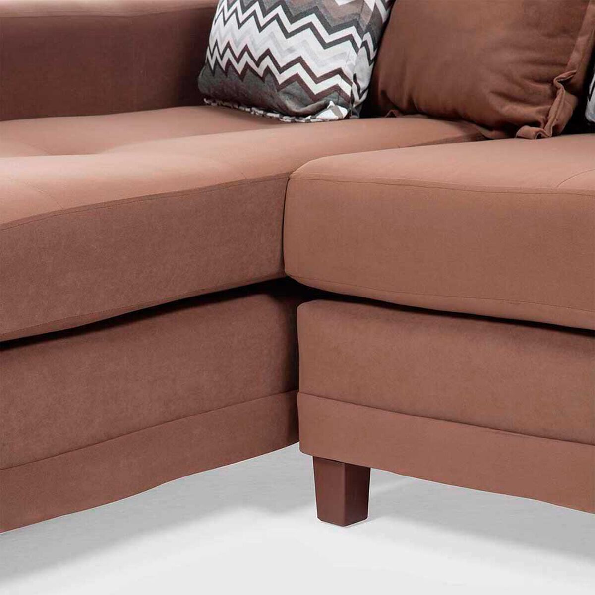 Sof&aacute; Seccional Izquierdo Living Factory Milan 3 Cuerpos Chocolate