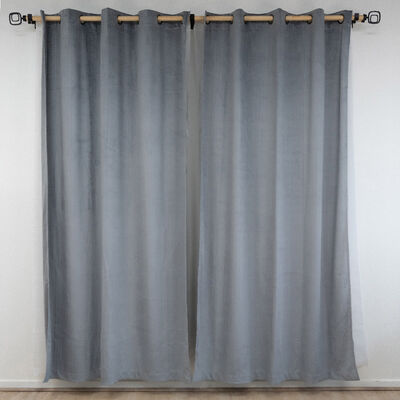 DORAL Set Cortina Doral Luciana 6 Piezas 140x220 cm Gris