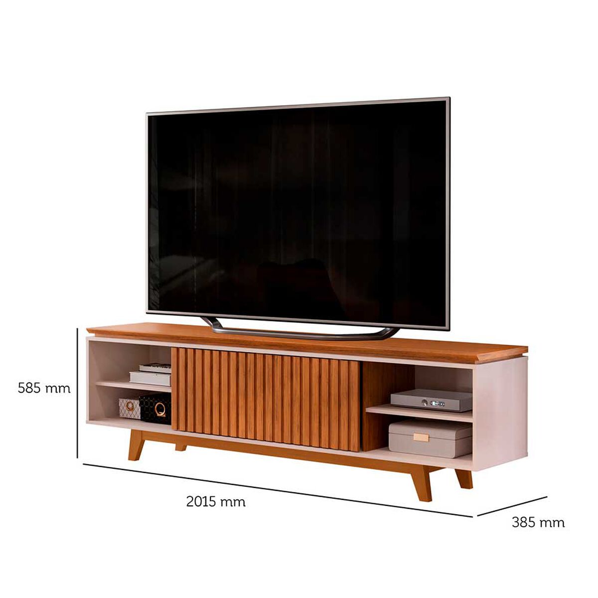 Rack TV Vekkahome Loren Hasta 75" Caf&eacute;