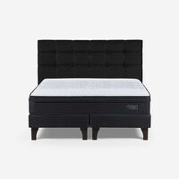 Cama Europea Rosen Base Dividida King Tempo + Respaldo Grafito