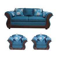 Juego de Living Almore Irlanda Sofá 2 Cuerpos + Dos Sillones 1 Cuerpo Azul