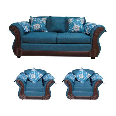 Imagen 1 del producto Juego de Living Almore Irlanda Sofá 2 Cuerpos + Dos Sillones 1 Cuerpo Azul