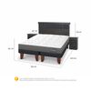 Cama Europea CIC Base Dividida 2 Plazas Anatomic + Respaldo + 2 Veladores Dublin
