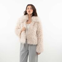 Chaqueta Peluda Mujer Zibel Crudo