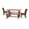 Juego de Comedor Latam Home Sevilla Oviedo 2 Sillas + 2 Bancas Cuero Kentucky Café Moro