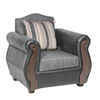 Juego de Living Innovamuebles New Bugambilia Sofá 3 Cuerpos + Dos Sillones 1 Cuerpo Gris Claro
