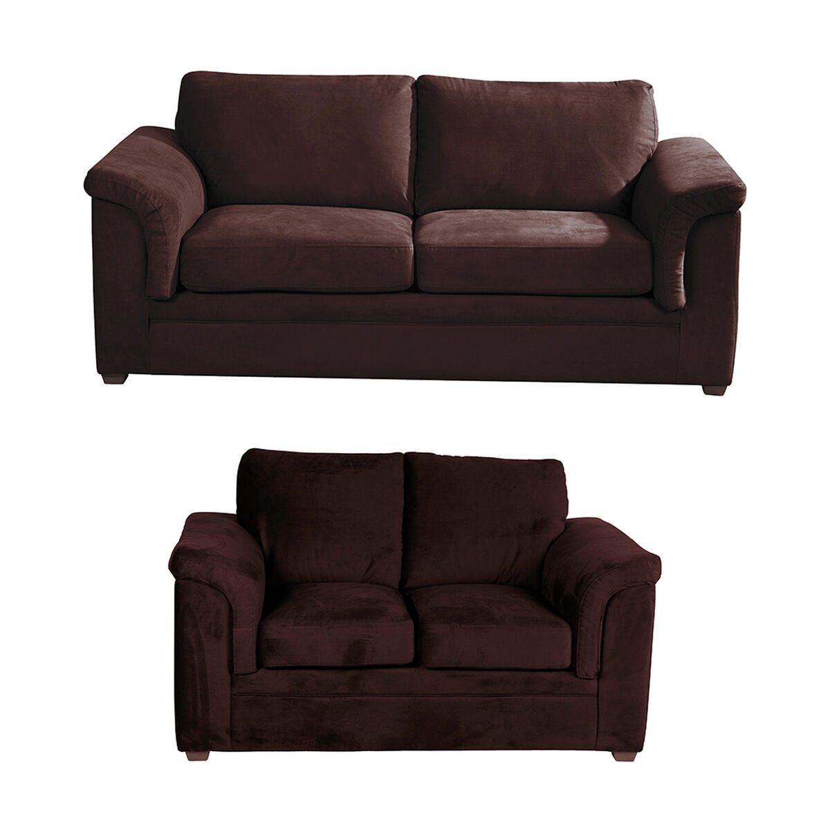 Juego de Living Latam Home Ancona 3 Cuerpos + Sofá 2 Cuerpos Chocolate