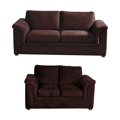 Juego de Living Latam Home Ancona 3 Cuerpos + Sofá 2 Cuerpos Chocolate