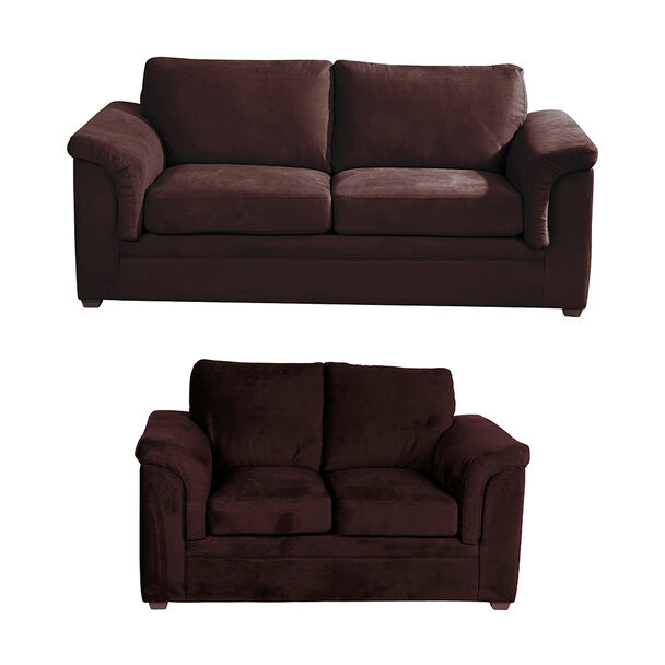 Juego de Living Latam Home Ancona 3 Cuerpos + Sofá 2 Cuerpos Chocolate