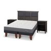 Cama Europea CIC Base Dividida 2 Plazas Anatomic + Respaldo + 2 Veladores Torino