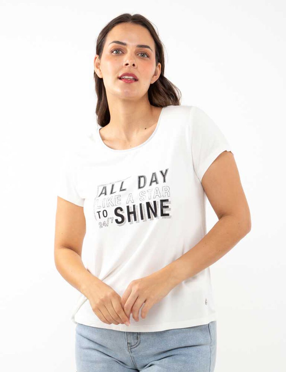 Polera Con Estampado Manga Corta Mujer Zibel