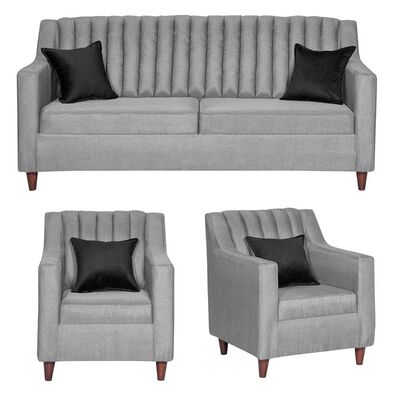 Imagen 1 del producto Juego de Living Diseño A&M Home Isabella Sofá 3 Cuerpos + 2 Sillones1 Cuerpo Gris