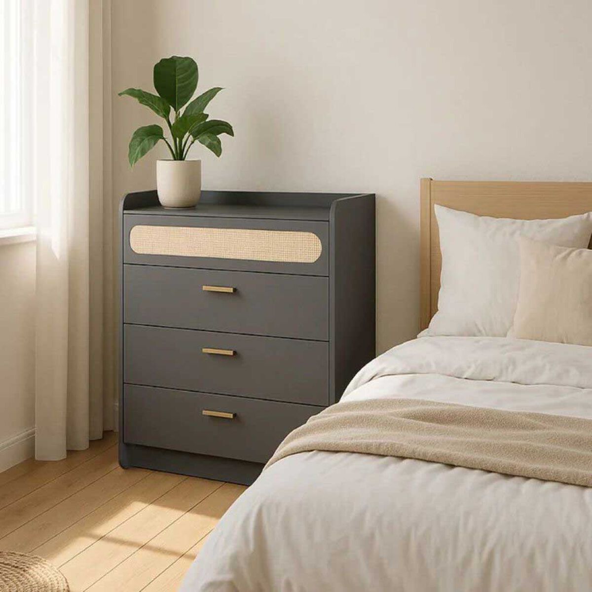 Comoda Amuv 3 Cajones Gris