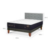 Cama Europea CIC Full Premium + Respaldo Gris Tapizado