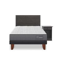 Cama Europea CIC 1,5 Plazas Anatomic + Respaldo + Velador Villarrica