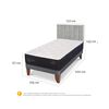Cama Europea CIC 1,5 Plazas Premium + Respaldo Sile