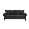 Juego de Living Bodevir Lua 3 Cuerpos + 2 Poltronas Felpa Negro