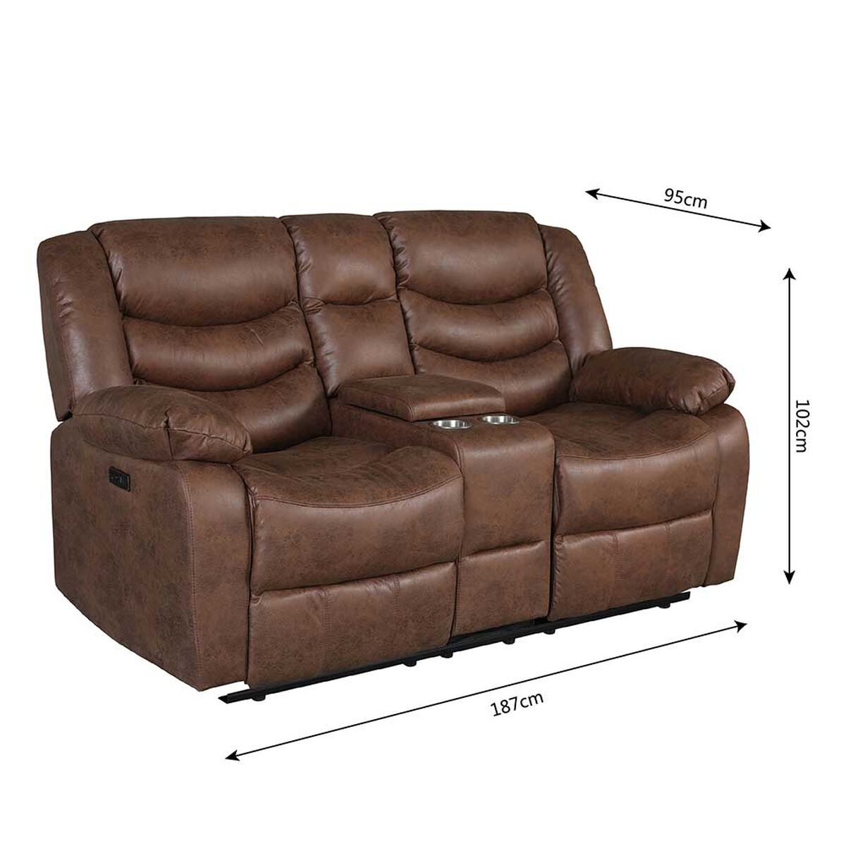 Juego de Living Reclinable CIC Domingo 3C+2C+1C Caf&eacute;