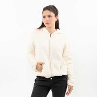 Polerón Peludo Mujer Icono Crudo, Navy, Negro