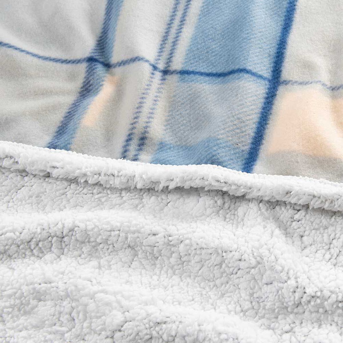 Frazada de Poliéster Mashini 1,5 Plazas Tartan Azul