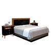 Combo Cama Europea Flex Base Dividida 2 Plazas Dual Sensity + Respaldo + 2 Veladores Dreams Treliza Negro