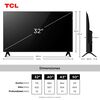Smart TV QLED 32" TCL FHD Roku TV 32S5LR