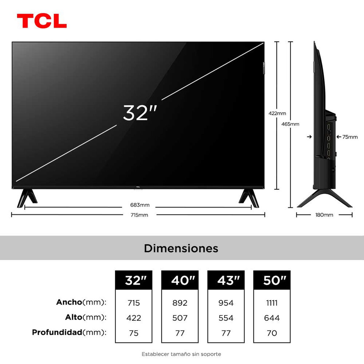 Smart TV QLED 32" TCL FHD Roku TV 32S5LR