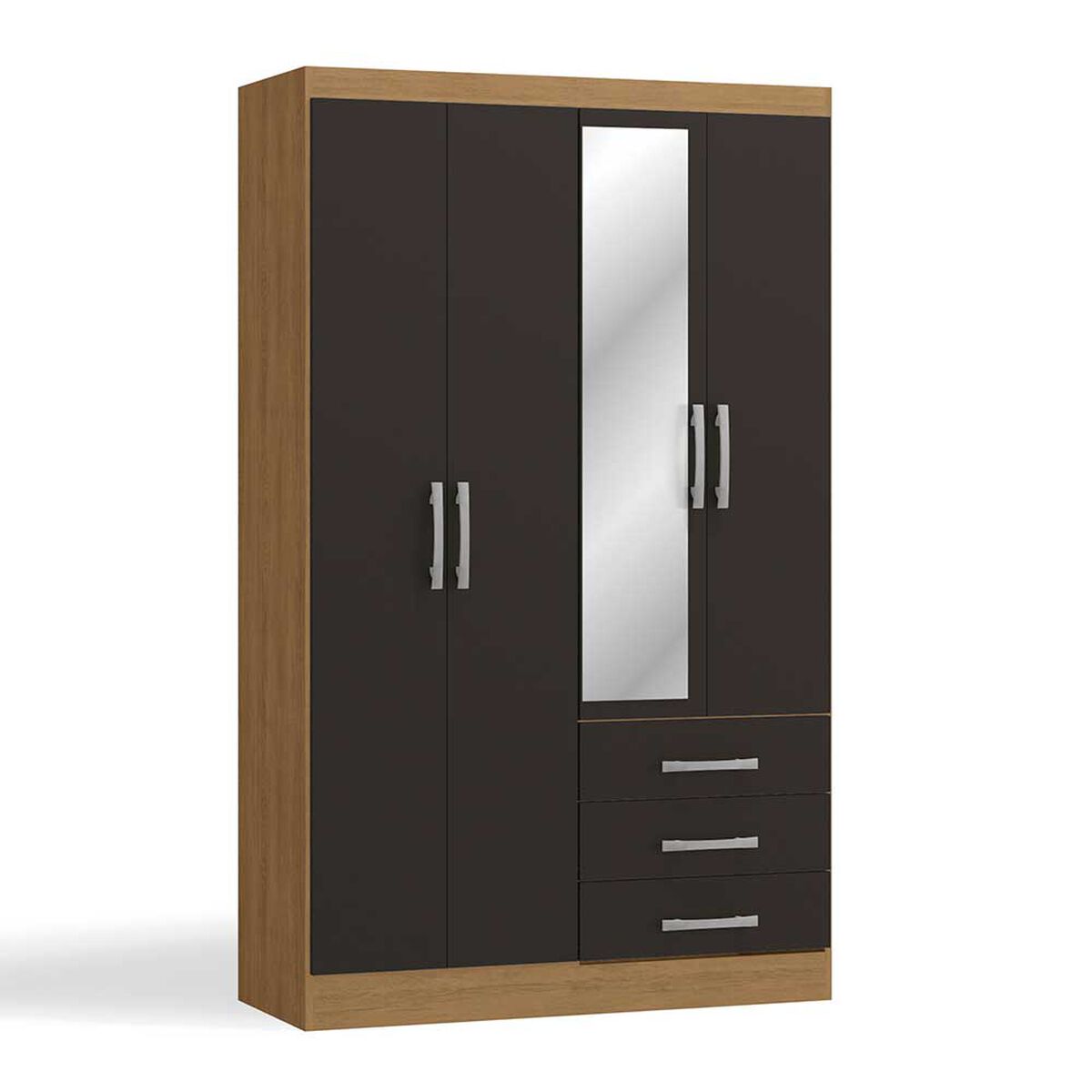 Closet Yardas Amelia 4 Puertas 3 Cajones con Espejo Freij&oacute; Negro