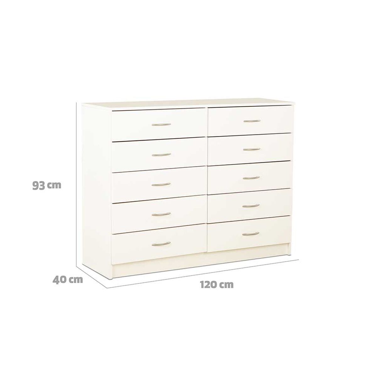 Cómoda Stanford 10 Cajones Blanco