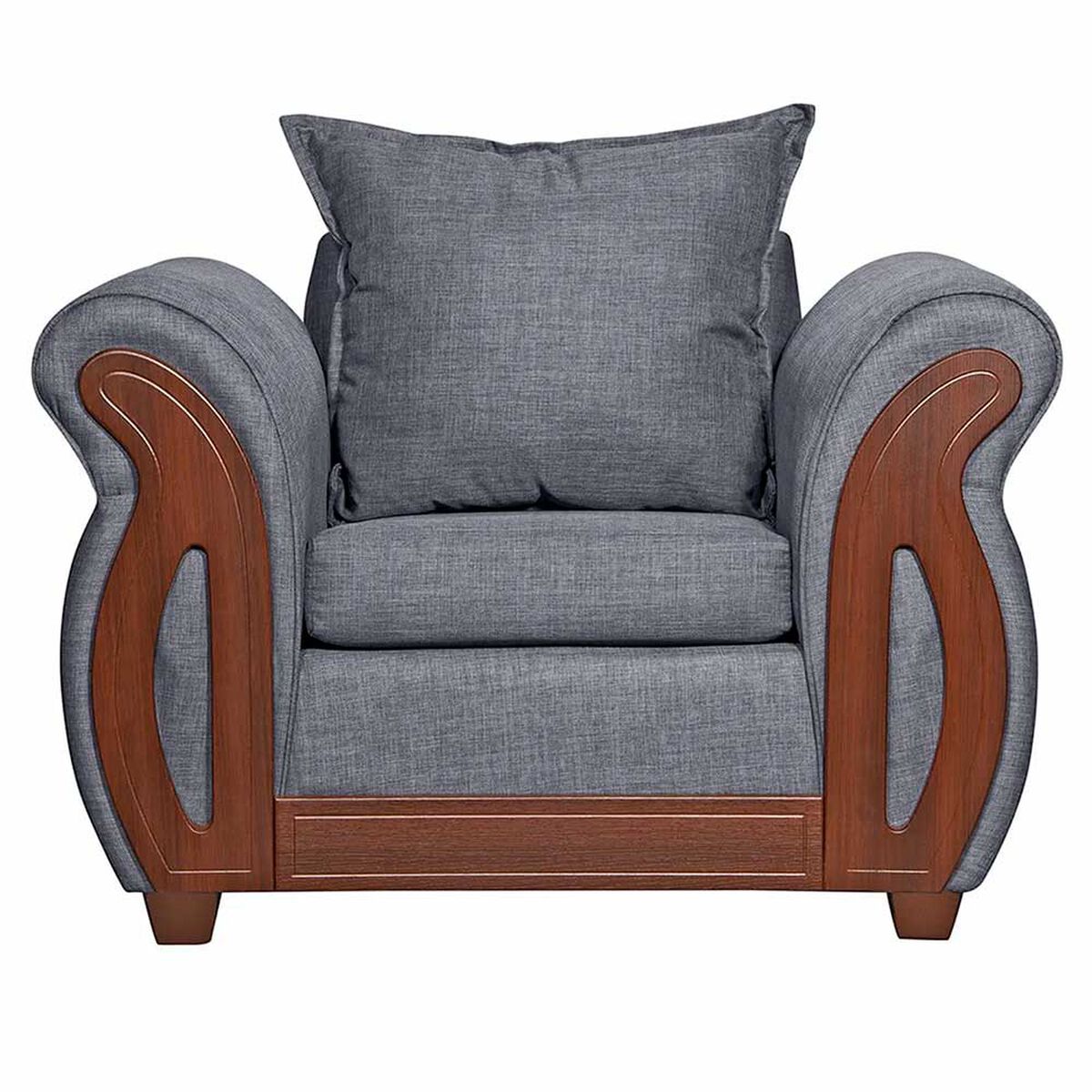 Juego de Living Ruzam Mobel Isidora Sof&aacute; 3 Cuerpos + Dos Sillones 1 Cuerpo Lino Gris