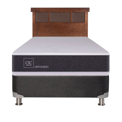 Box Spring CIC 1 Plaza New Ortopedic + Respaldo New Dublin