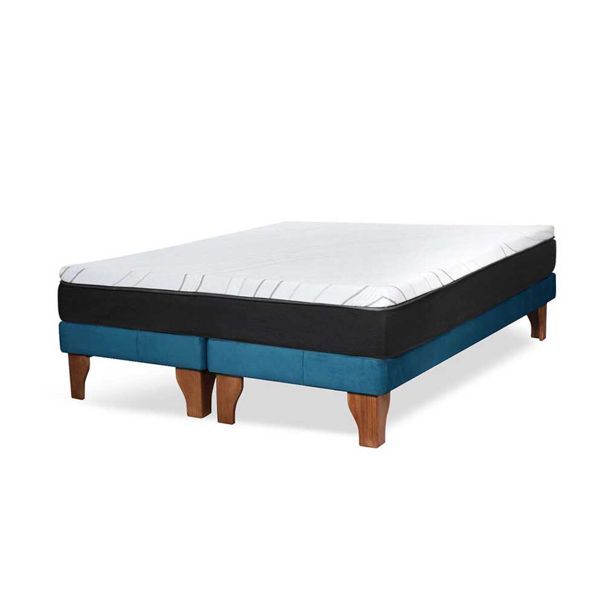 Cama Europea Latam Home 2 Plazas Zen Pro Azul Petroleo