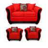 Juego de Living Elegant Detail Girona Sof&aacute; 2 Cuerpos + Dos sillones 1 Cuerpo Rojo