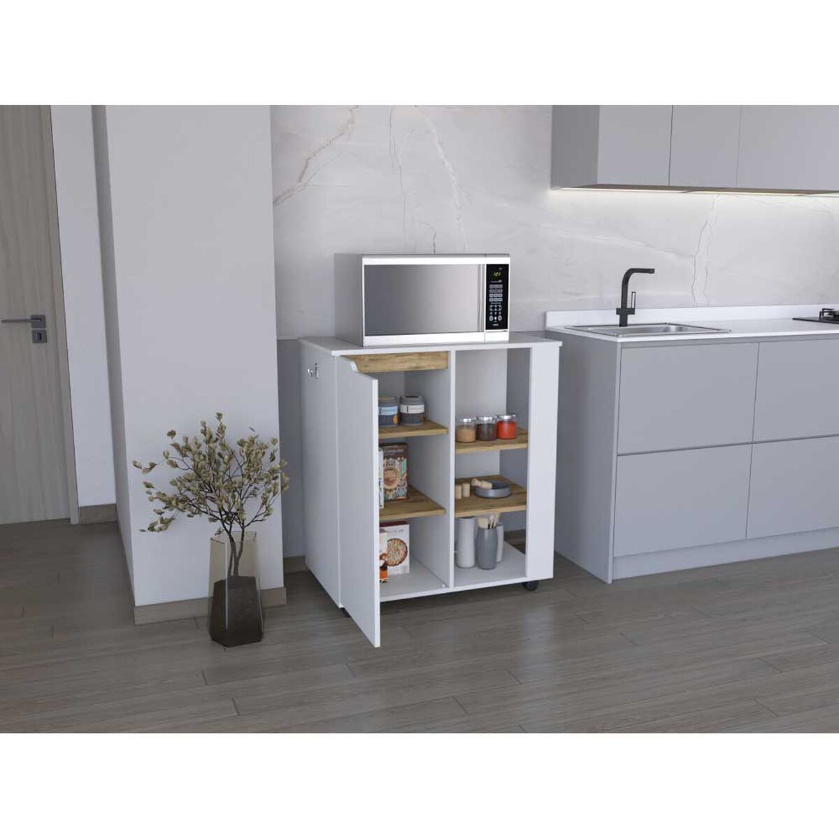 Mueble Microondas TuHome Soler 1 Puerta Blanco