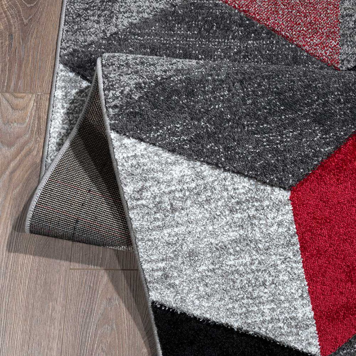 Alfombra Idetex Frise Carved Avangard 150 x 200 cm Rojo