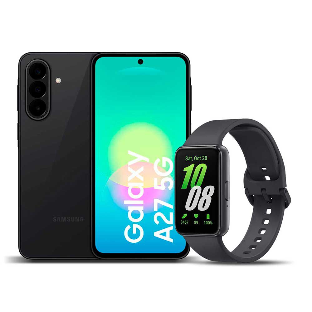 Combo Celular Samsung Galaxy A27 5G 128 GB 6,7" Negro + Smartwatch Samsung Galaxy Fit 3 Dark Gray