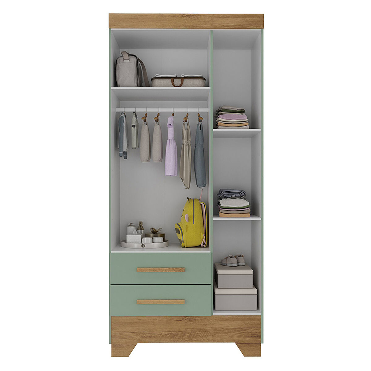 Closet Di Poretti Design Adoleta 2 Cajones 3 Puertas Verde Pastel