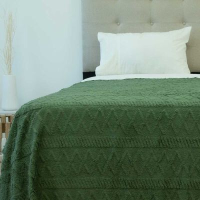 DORAL Frazada Doral 1,5 Plazas Chiporro Jacquard Liso Verde Olivo