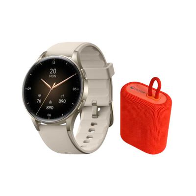 Kit Smartwatch Lhotse Vibe 05 Cream + Parlante Rojo
