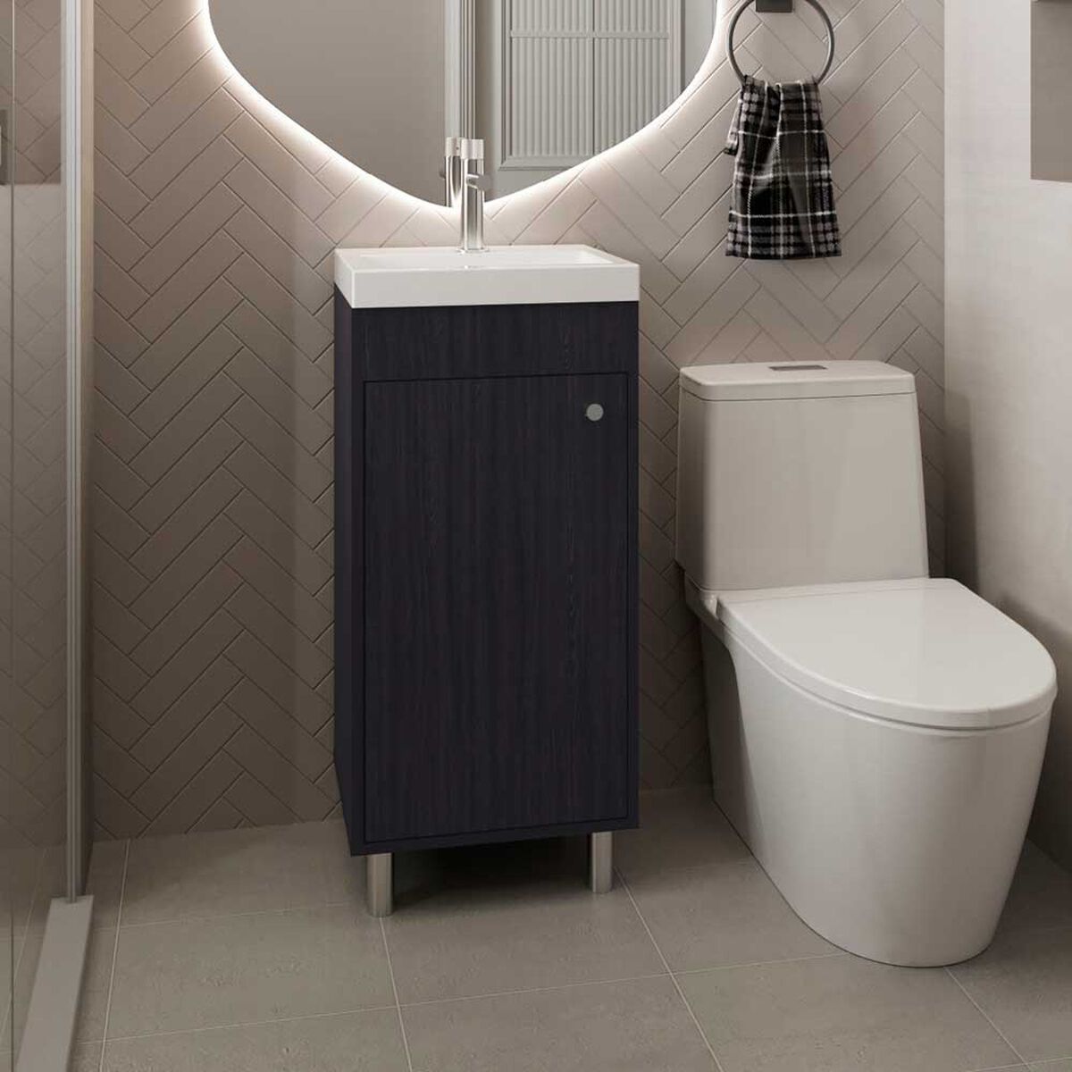 VANITORIO RIVERA 1 PUERTA 84X32X40,2 CM WENGUE