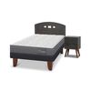 Cama Europea CIC 1,5 Plazas Anatomic + Respaldo + Velador Gales