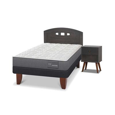 Imagen 2 del producto Cama Europea CIC 1,5 Plazas Anatomic + Respaldo + Velador Gales