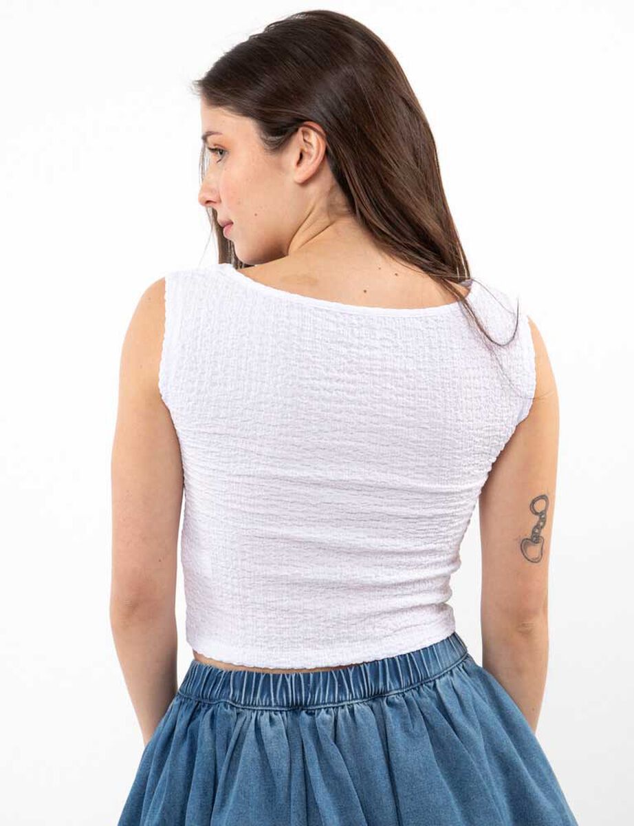 Polera Crop Sin Mangas Mujer Icono