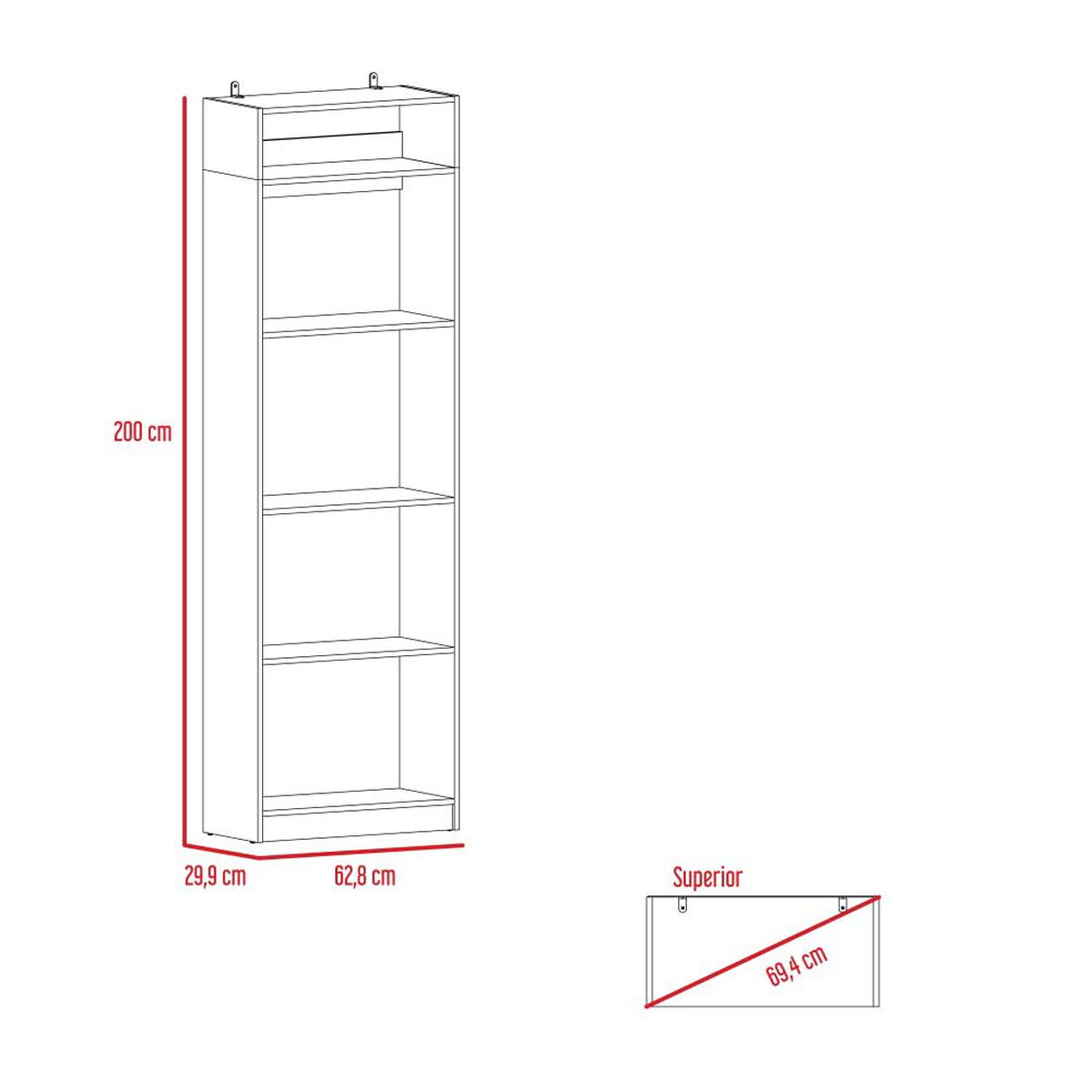 Estante 5 Repisas + Complemento TuHome Home Wengue
