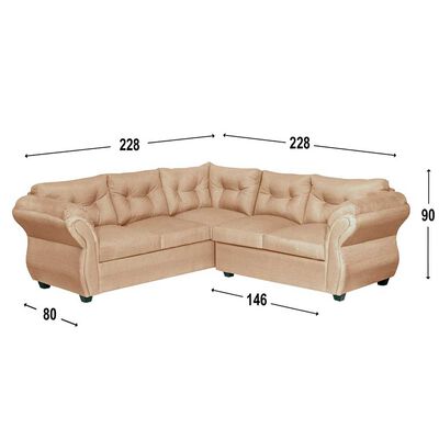 Sofá Seccional Diseño A&M Home Catalina Derecho 5 Cuerpos Beige