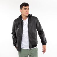 Chaqueta Ecocuero Hombre Icono Negro